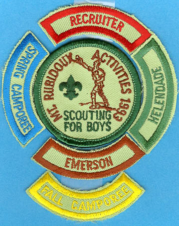 1993 Mt. Rubidoux District Activities Patches with Camp Emerson Rocker